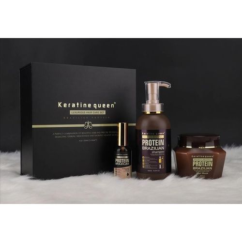 keratine queen Soin de cheveux Protein Shampoing + Masque + Huile sans sulfate