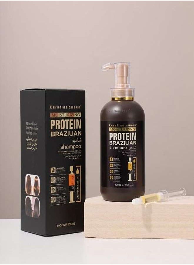 Shampooing Brésilien Hydratant au Protéine Keratine Queen – 800 ml